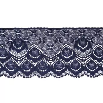 1AS-297 Кружево эластичное 9см*13,72м (569 темно-синий)