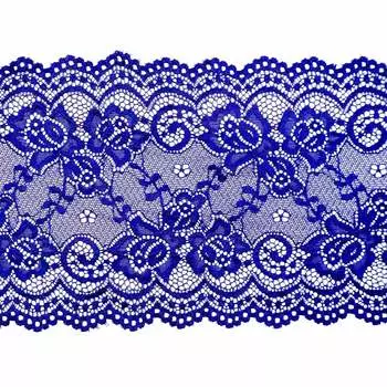 1AS-298 Кружево эластичное 15см*13,72м (569 темно-синий)