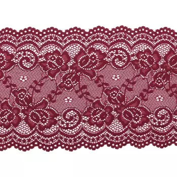 1AS-298 Кружево эластичное 15см*13,72м (177 бордовый)