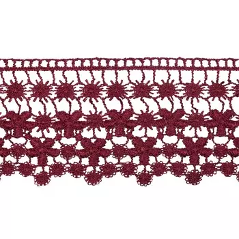 1AS-309 Кружево гипюр 7,2см*13,72м (бордовый)