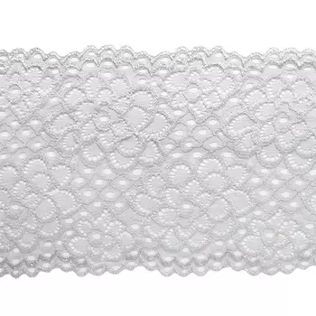 1AS-329 Кружево эластичное 15см*13,72м (жемчужно-серый)