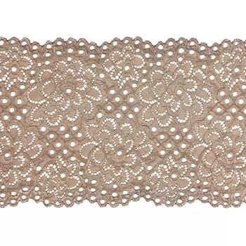 1AS-329 Кружево эластичное 15см*13,72м (капучино)