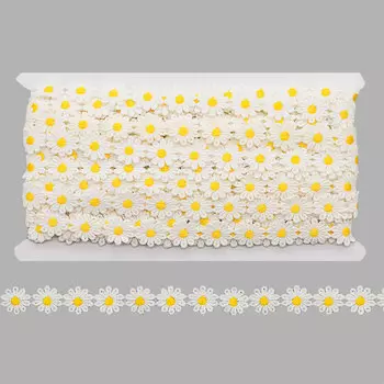 1AS-364 Кружево гипюр 'цветок' 1,7см*13,72м (желтый)