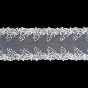 1AS-369 Кружево матовое на сетке 12см*13,72м (белый)