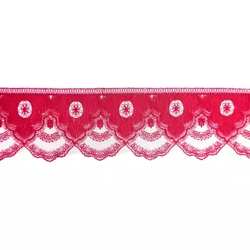 1AS-370 Кружево матовое на сетке 9,8см*13,72м (бордовый)