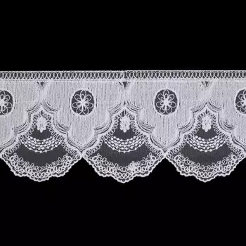 1AS-370 Кружево матовое на сетке 9,8см*13,72м (белый)