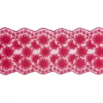 1AS-371 Кружево матовое на сетке 13см*13,72м (бордовый)