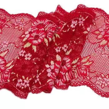 2019 Кружево эластичное 17см*10м, красный