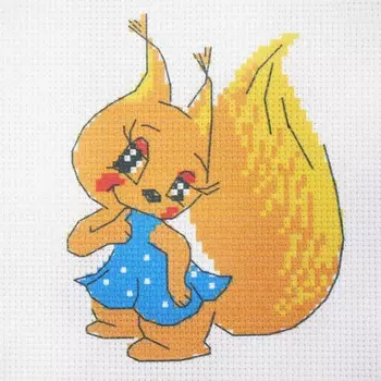 201 Набор для вышивания Hobby &amp; Pro Kids 'Белочка в платьице' 19*18см