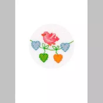 2050-12112 Набор для вышивания открытка и конверт 'Птичка' Vervaco 10,5*15см