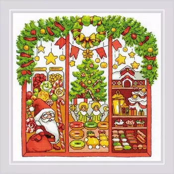 2065 Набор для вышивания Риолис 'Новогодняя витрина' 27*27 см