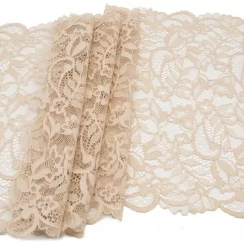 2089 Кружево эластичное 24,5см*10м, бежевый