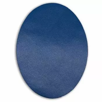208 Заплатка термоклеевая из кожи овал большой 12,2*15см, 2шт в уп., 100% кожа (04 светло-синий)