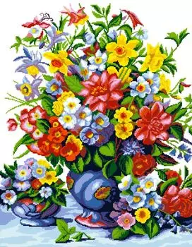 2096 Набор для вышивания 'Яркие букеты' 48х69 см