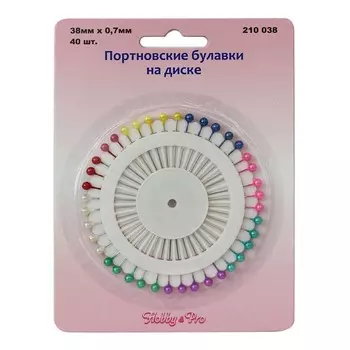 210038 Булавки портновские на диске, упак./ 40 шт., Hobby&amp;Pro