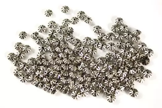 2105 Бусины под металл, 6х1,5 мм, упак./340 шт., 'Астра' (ст. серебро)