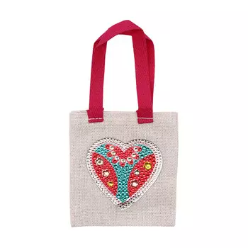 21066 Сумка-шоппер мини 8см*9см (сердце розовое)