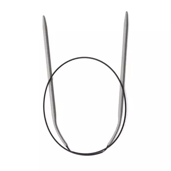 211262 Спицы круговые алюминиевые, серый, 60 см*4 мм, Prym