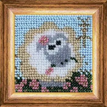 211ЗД.Набор для вышивания бисером 'Веселая овечка'