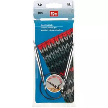 212190 Спицы круговые, латунь, цв.серебристый, 40см 7мм Prym