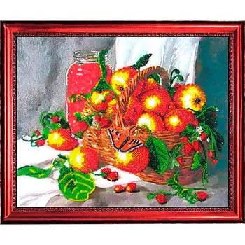 213 Набор для вышивания бисером Butterfly 'Земляничный натюрморт', 25*31 см