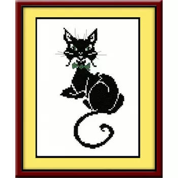 213 Набор для вышивания 'Овен' 'Кот с бабочкой', 14x22 см