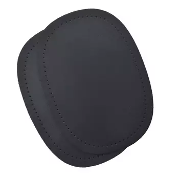 216 Заплатка из кожи овал средний 10*14см с перфорацией, с тупыми краями, 2шт в уп., 100% кожа (01 черный)