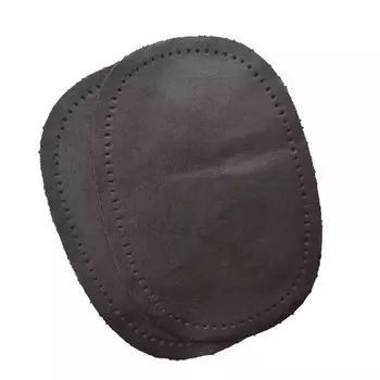 216 Заплатка из кожи овал средний 10*14см с перфорацией, с тупыми краями, 2шт в уп., 100% кожа (03 темно-коричневый)