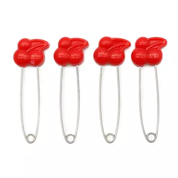 220150 Булавки английские с декоративной пластиковой головкой 'вишенки', 4 шт.