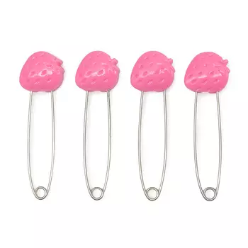 220152 Булавки английские с декоративной пластиковой головкой 'Клубнички', 4 шт.