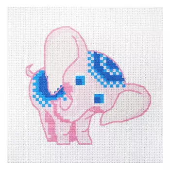 220 Набор для вышивания Hobby &amp; Pro Kids 'Розовый слоненок' 19*18см