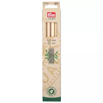 222220 Спицы чулочные, бамбук, 9,0мм/20см, 5шт, Prym