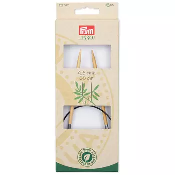 222517 Спицы круговые, бамбук, 4,5мм/60см, 1шт, Prym