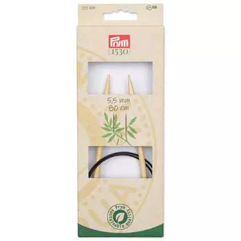 222519 Спицы круговые, бамбук, 5,5мм/60см, 1шт, Prym