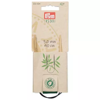 222524 Спицы круговые, бамбук, 3,0мм,/40см, 1шт, Prym