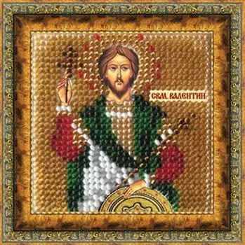 224ПМИ Набор для вышивания бисером 'Вышивальная мозаика' Икона 'Св. Муч. Валентин Доростольский', 6,5*6,5 см
