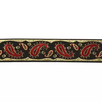 22807 Тесьма жаккардовая 22мм*10м (черный/красный)