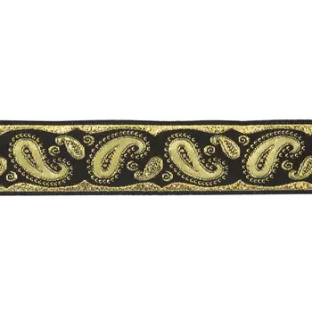 22807 Тесьма жаккардовая 22мм*10м (черный/желтый)