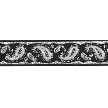 22807 Тесьма жаккардовая 22мм*10м (черный/серый)