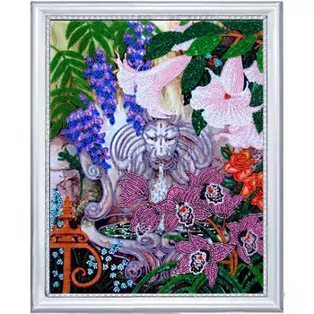 229 Набор для вышивания бисером 'Фонтан в саду'35*27см