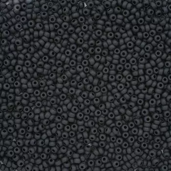 (23980) 331-39001-10/0 Бисер непрозрачный черный матовый 10/0 круг.отв., 20гр Preciosa