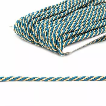 23-102Т Шнур витой 8мм*25м вискоза (ГР) (90/05 т.гол/зол/шамп)
