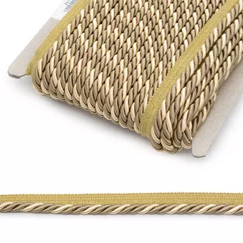 23-103 R Кант витой 9мм*25м вискоза (50/70 св.золотистый/т.бежевый)