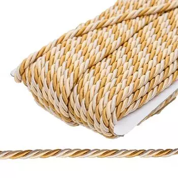 23-103 Шнур витой 9мм*25м вискоза ГР (50/10 золотисто-молочный)