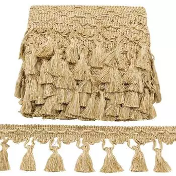 23-2012 Бахрома 95мм*25м. акрил/вискоза , х/б (06 песок/экрю/сливочн.)