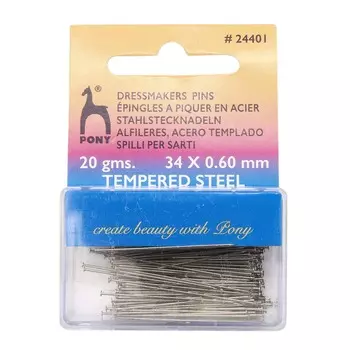 24401 Булавки 0,60мм/34мм, сталь, 20гр PONY