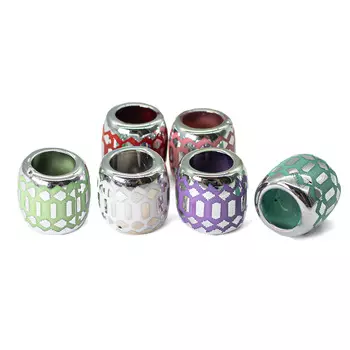 Бусины-шармы металлизированные, пластик, 2476, 12*11-7MM, 6 шт/упак, микс, Astra&amp;Craft