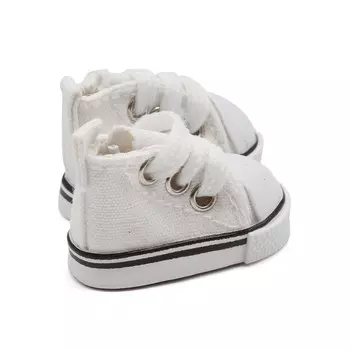 25235 Кеды со шнурком 5,0см для кукол, выс.3,3см., пара, цв. бел.