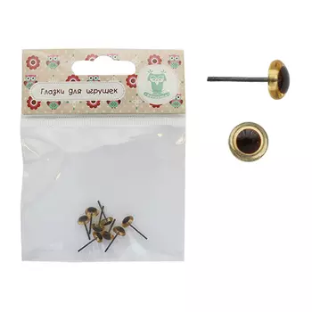 25529 Глазки 6мм на металл.ножке, цв.св.жёлтый, упак/8шт