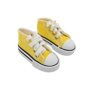 25773 Кеды со шнурком 7,5см для кукол, выс.4,0см., пара, цв. жёлт.
